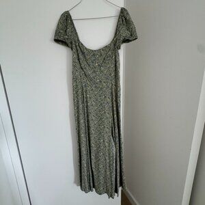 Reformation Light Green Floral Midi Dress